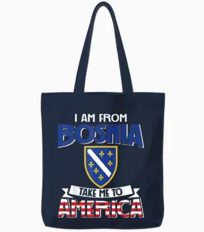 I Am from Bosnia Take Me to America - Bosnien Herzegowina Tote Bags - Navy