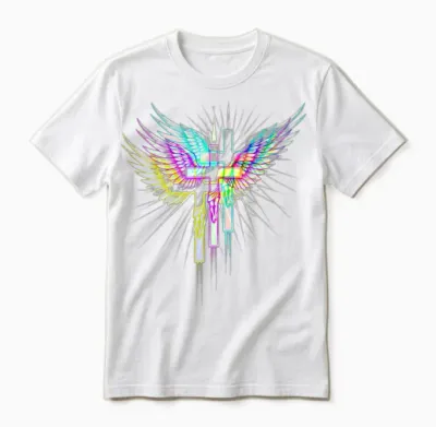 Christian Unisex Clothes Holy Cross Design Unisex T-Shirt - White
