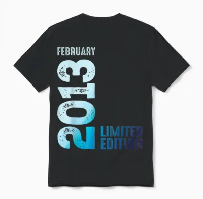 Limited Edition 2013 February 2013 T-Shirt, Black, S Unisex T-Shirt - Black