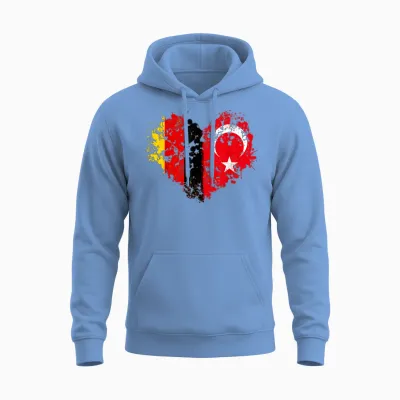 Türkische Flagge Outfit Ideen Für Kinder & Deutschland Türken Flagge Unisex Hoodie - Carolina Blue