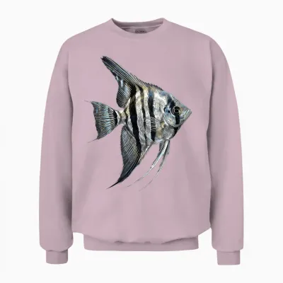 Angelfish Pterophyllum Süßwasser Aquarium Fischhalter Unisex Sweatshirt - Light Pink