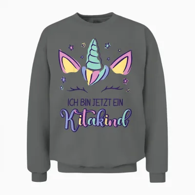 Kinder Kindergarten Ich Komme Einhorn Ich Bin Jetzt Ein Kita Kind Unisex Sweatshirt - Graphite Heather