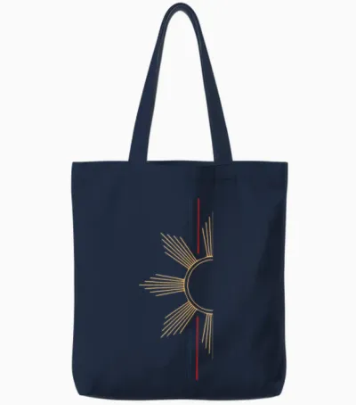 Minimalist Filipino Sun Tote Bags - Navy