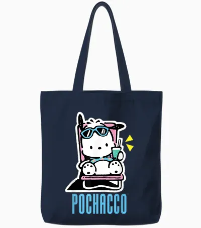 Pochacco Summer Drink Tote Bags - Navy