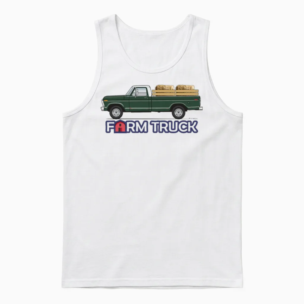 Farm Truck Mallard Green & Country Unisex Tank Top in White