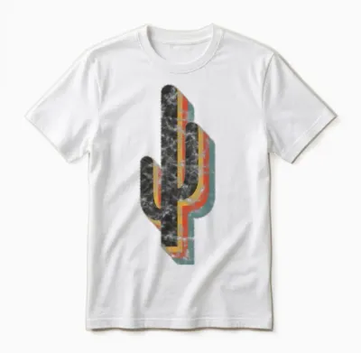 Cactus Retro Vintage Unisex T-Shirt - White