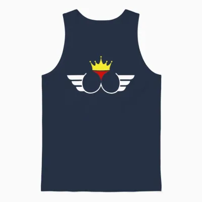 Funny Crown Butt Unisex Tank Top - Navy