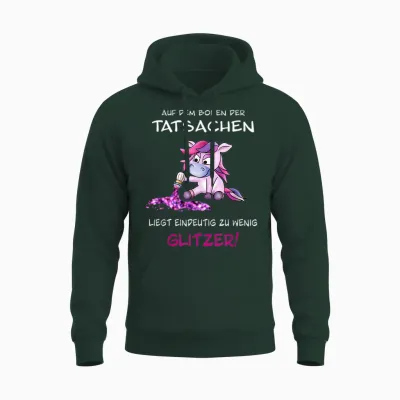 Cute Unicorn Sprinkles Glitter with Funny Saying T-Shirt, Black, S Unisex Hoodie - Forest
