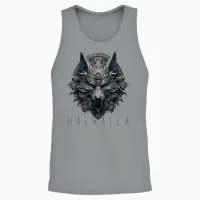 Valhalla Odin Runes Norse Wolf Mask Viking Compass Man Woman Unisex Tank Top in Sport Grey - 2
