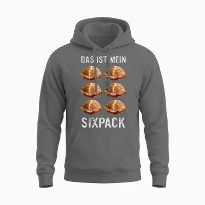 Liver Cheese Bavaria Leberkas Das Ist Mein Sixpack T-Shirt, Black Unisex Hoodie - Graphite Heather
