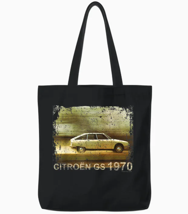 Citroën Gs 1970 Car Driving T-Shirt, Black, S Tote Bags in Black