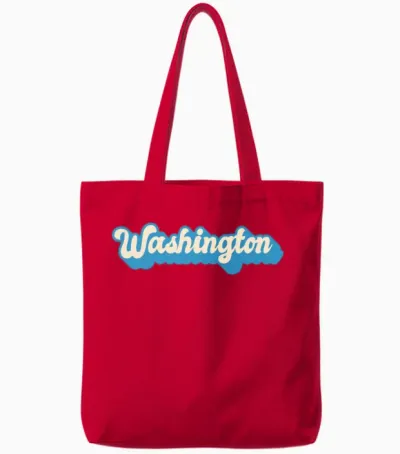 Washington Retro Tote Bags - Red