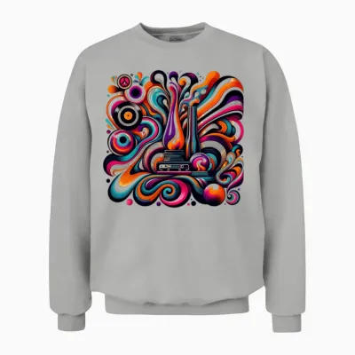 Psychedelic Retro Fusion Unisex Sweatshirt - Ash