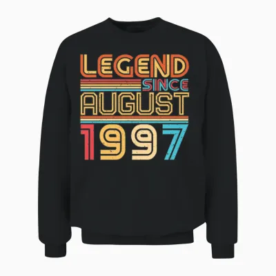 1997 August Retro Unisex Sweatshirt - Black