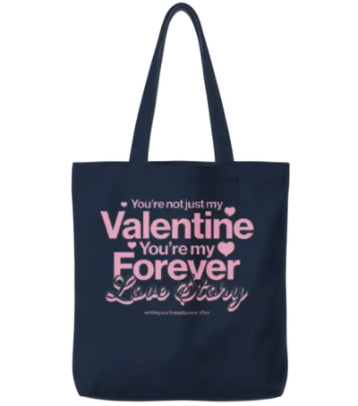 Valentine Forever Love Story Cute Couples Product Tote Bags - Navy