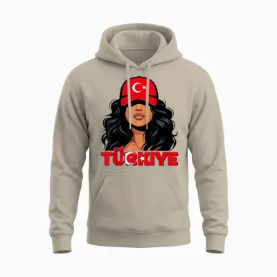 Turquie Fille Türkiye Drapeau Turquie Turquie Türk Kizi Femme Unisex Hoodie - Sand