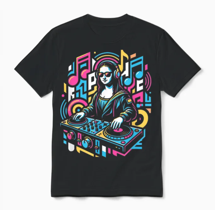 Dj Joconde, Design, Musique, Modern, Festival, Pop Art Unisex T-Shirt in Black