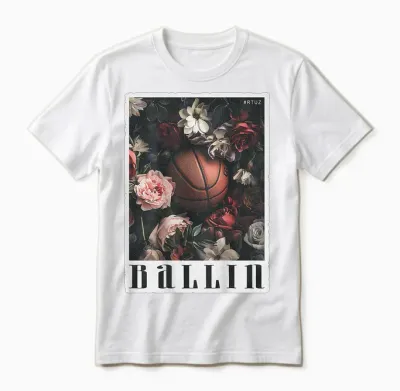 Basketball Jersey Basketball Sports Backprint Basketball T-Shirt, Black Unisex T-Shirt - White