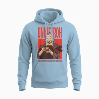Avatar: the Last Airbender Uncle Iroh Look Inward Anime Unisex Hoodie - Light Blue