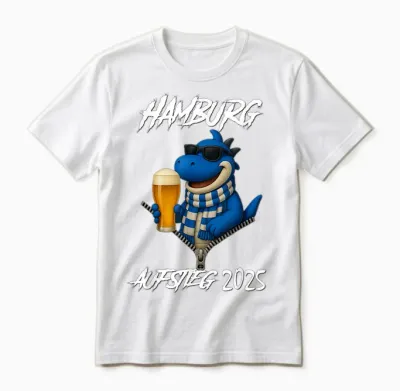 Hamburg Aufstieg 2025 Football T-Shirt, Black, S Unisex T-Shirt - White