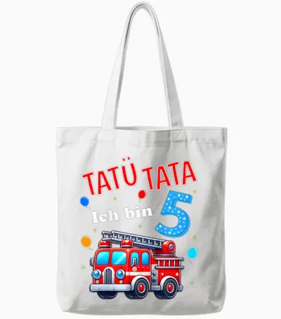 Kinder Feuerwehr Feuerwehrmann Kinder Geburtstag 5 Jahre Alt Junge Tote Bags - White
