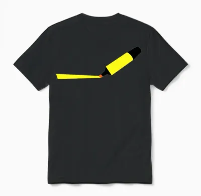 A Highlighter Line Highlighting Left Student Unisex T-Shirt - Black