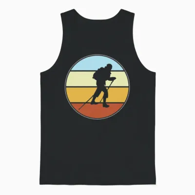 Hiking Retro Unisex Tank Top - Black