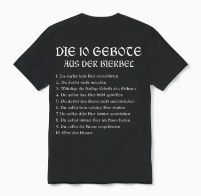 Die 10 Gebote Aus Der Bierbel Bier Biertrinker Unisex T-Shirt - Black