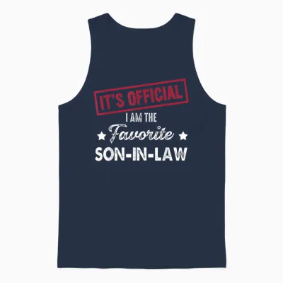 It's Official I'm the Favorite Son-In-Law Unisex Tank Top - Navy