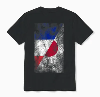 Flags France Japan - French Japanese T-Shirt, Black, S Unisex T-Shirt - Black