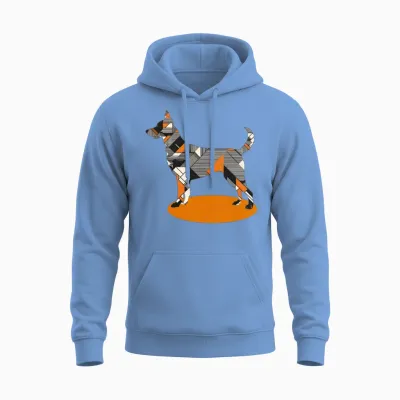 Geometry Dog Unisex Hoodie - Carolina Blue