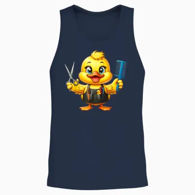 Entchen Friseur Frisör Geschenk | Süßes Entchen Als Frisör Unisex Tank Top - Navy