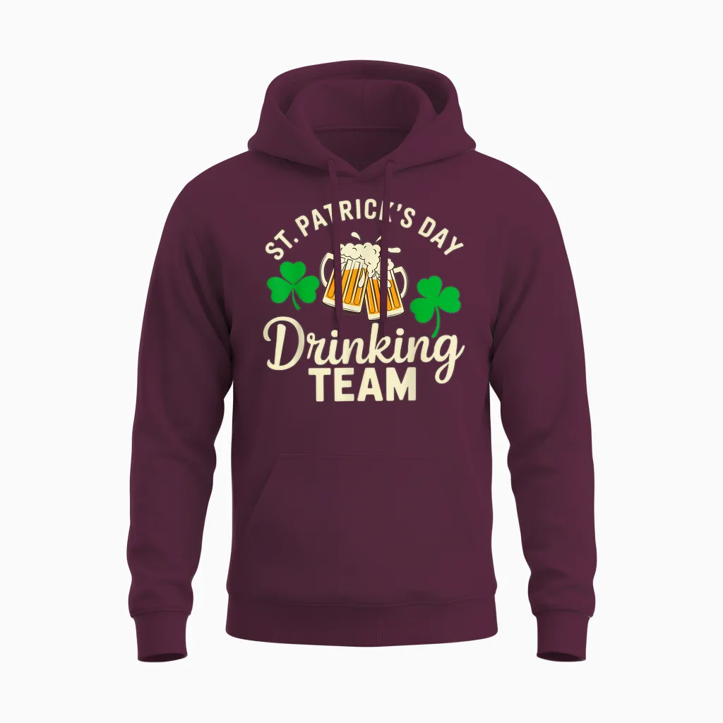 St. Patricks Day Drinking Team Irish Party Outfit Unisex Hoodie in Maroon