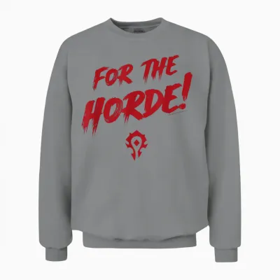 World of Warcraft for the Horde! Epic Quote Big Chest Logo Unisex Sweatshirt - Sport Grey