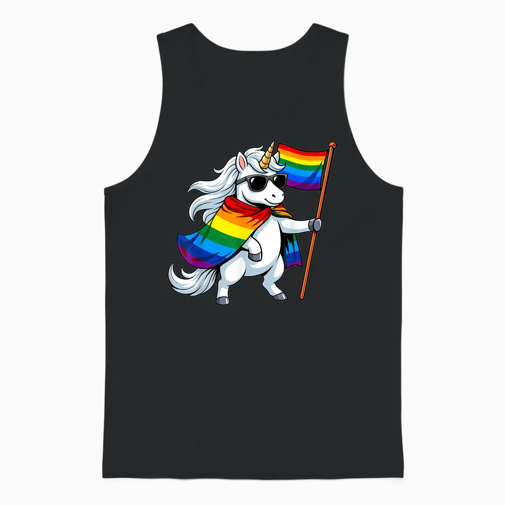Einhorn-Lgbtq-Preismonat Unisex Tank Top in Black