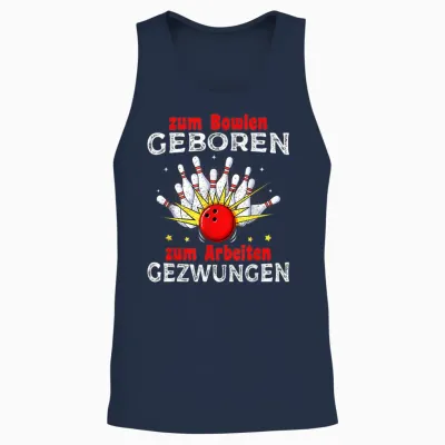 Bowling Ball Bowling Shirt Men Women Funny Bowling T-Shirt, Black Unisex Tank Top - Navy
