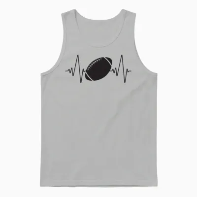 Heartbeat Football Unisex Tank Top - Ash