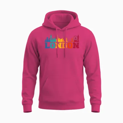 London Retro Skyline Uk Unisex Hoodie - Heliconia