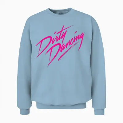 Dirty Dancing Classic Filmlogo Mit Knallrosafarbenem Text Unisex Sweatshirt - Light Blue