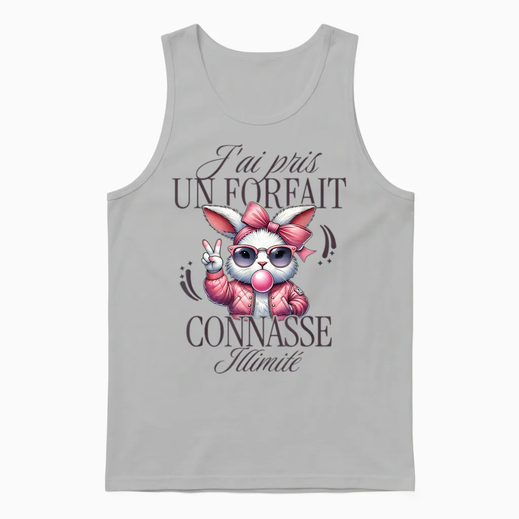I Took an Unlimited Connasse Package β Woman Character Unisex Tank Top in Ash