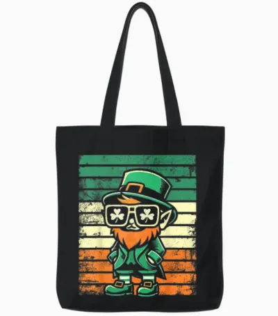Leprechaun St Patty's Men Women Kids Funny St Patrick's Day Tote Bags - Black