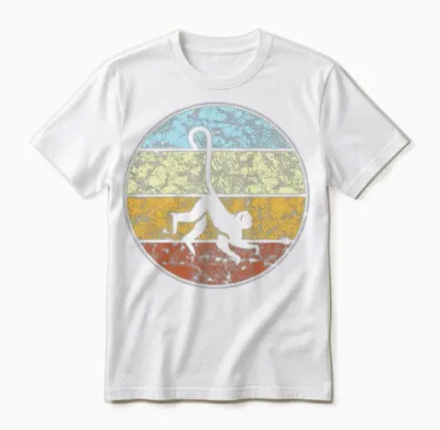 Monkey Retro Unisex T-Shirt - White