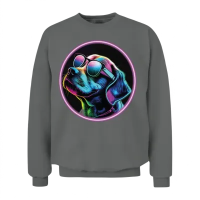 Retro Style Cool Dog Unisex Sweatshirt - Graphite Heather