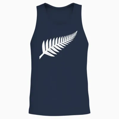 New Zealand Silver Fern Nz Black Proud Kiwi Rugby Gift T-Shirt, Black Unisex Tank Top - Navy