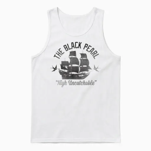 Disney - Pirates of the Caribbean Untouchable Black Pearl Unisex Tank Top in White