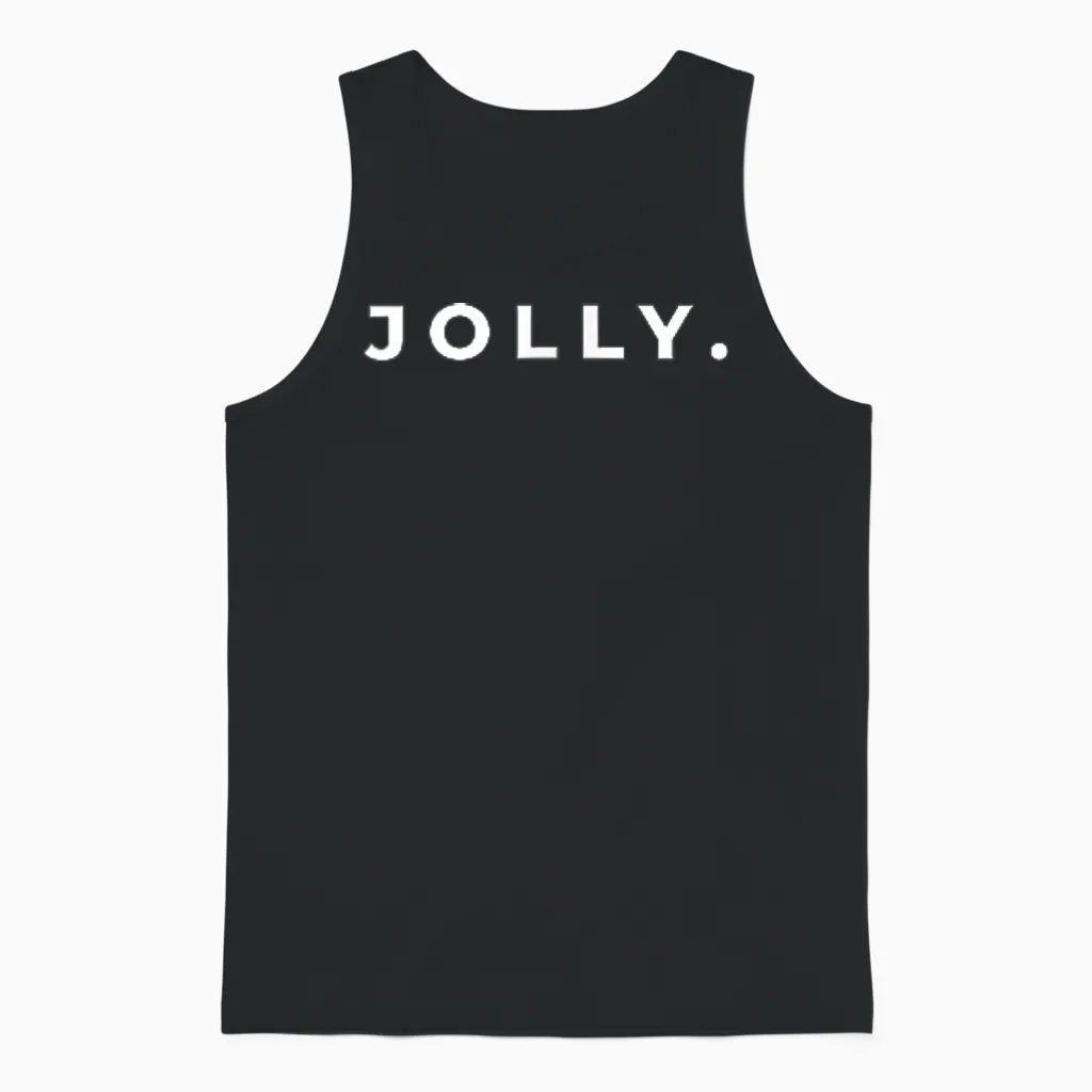 Jolly Christmas Subtle Minimal Funny Holiday Party Simple Unisex Tank Top in Black