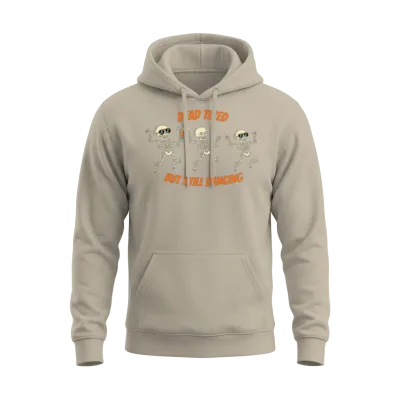 Dancing Skeleton Halloween Fall Graphic Unisex Hoodie - Sand
