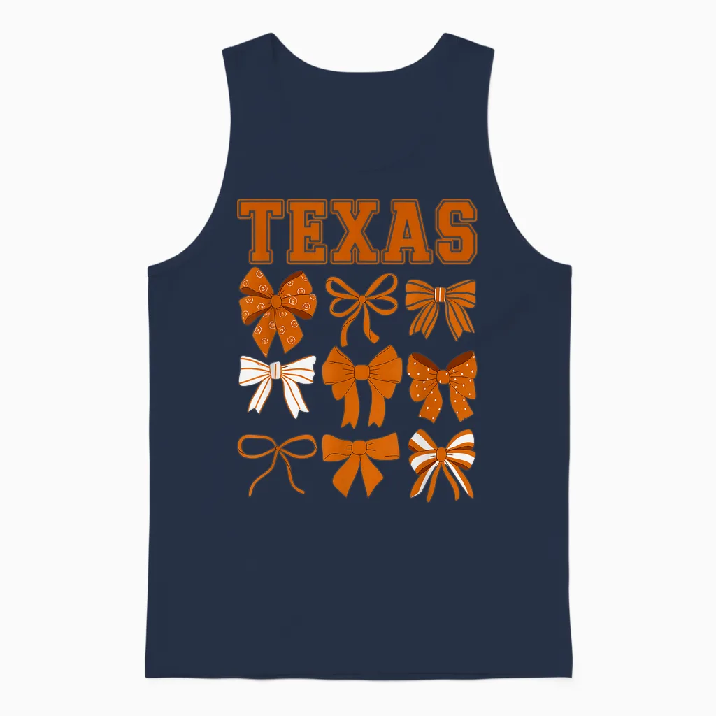 Texas Tx Women Toddler Girls Coquette Bow Y2k State Pride Unisex Tank Top in Navy