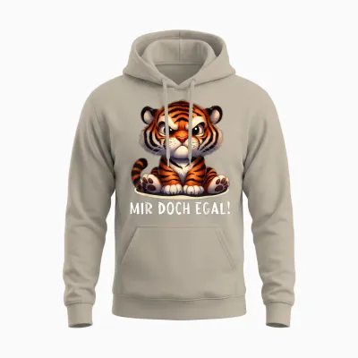 Mir Doch Egal Tiger Outfit Lustiger Spruch Frecher Tiger Unisex Hoodie - Sand