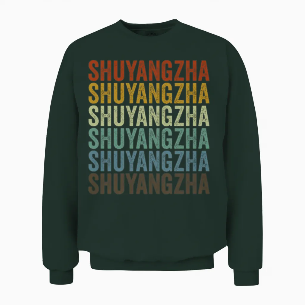 Shuyangzha China Retro Vintage Unisex Sweatshirt in Forest